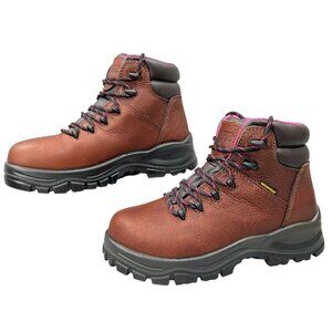 AdTec NWOB Women's Brown Waterproof Leather Cap Toe Work Boots Size 7